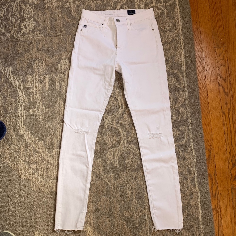 AG The Farrah Skinny White Jeans Size 25R